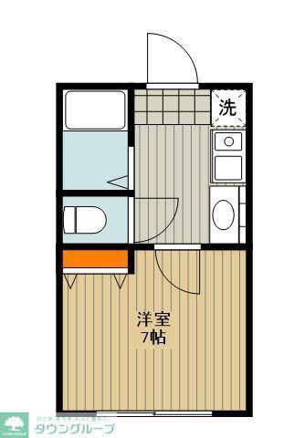 東海大ハイムI(ワンルーム/1階)の間取り写真