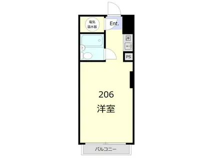 朝日虎ノ門マンション(ワンルーム/3階)の間取り写真