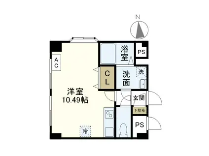 ライフピアモア元町(ワンルーム/3階)の間取り写真