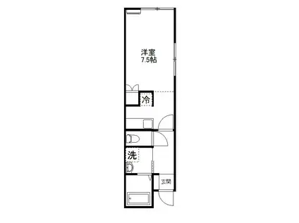 KSKハイツII(ワンルーム/1階)の間取り写真