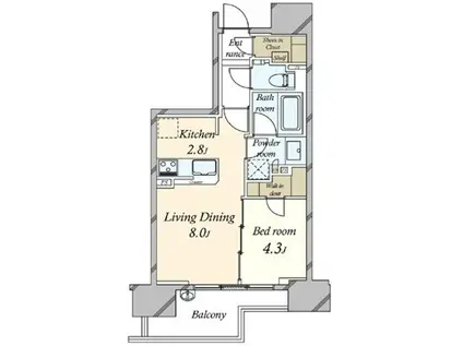 シティハウス中目黒ハウス(1LDK/6階)の間取り写真