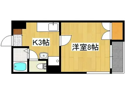 第3マルティビル(1K/3階)の間取り写真