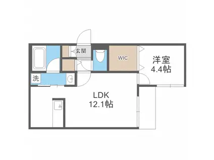 RAINBOWROAD宮の沢(1LDK/4階)の間取り写真