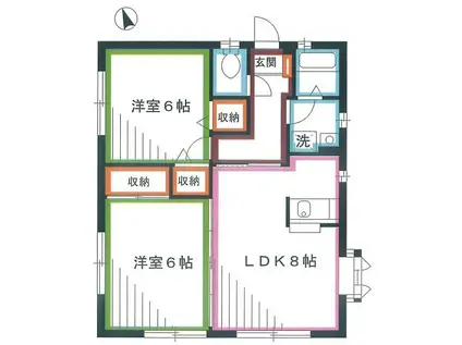 メゾンクレールIII(2LDK/1階)の間取り写真
