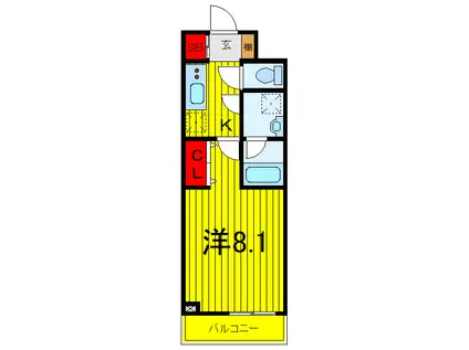 フュージョナル北赤羽DUE(1K/1階)の間取り写真