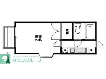 リバレッジ東小金井(1K/2階)の間取り写真