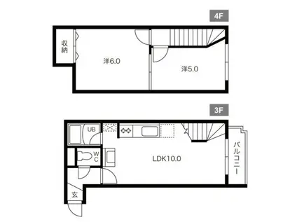 パルコート澄川(2LDK/3階)の間取り写真