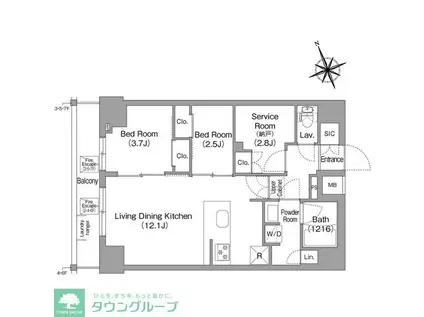 コンフォリア東葛西(2SLDK/5階)の間取り写真