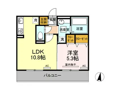 カーサ・ペキーノ(1LDK/3階)の間取り写真