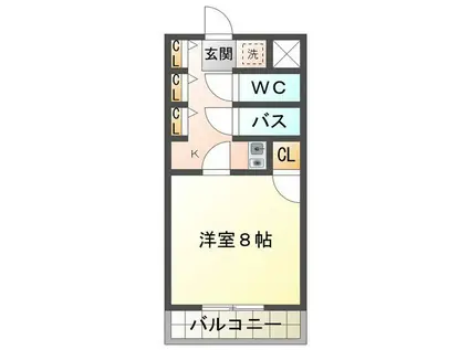 シャンテシノハラI(1K/1階)の間取り写真