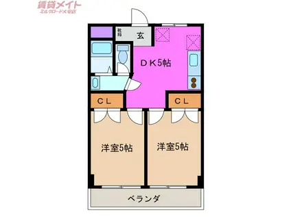 NEXTAGE A(2DK/1階)の間取り写真