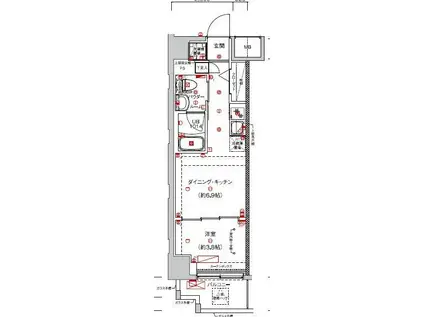スパシエ千住大橋(1DK/5階)の間取り写真