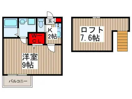 LA LUCE星の宮(1K/3階)の間取り写真