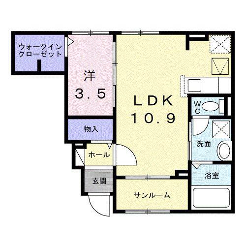 ベラヴィータ(1LDK/1階)の間取り写真