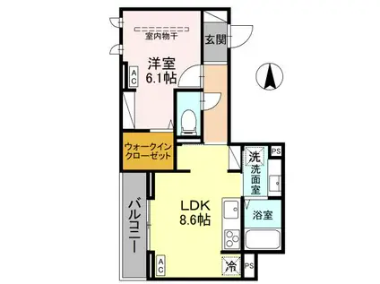 D-SERENO富士見町(1LDK/3階)の間取り写真