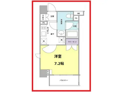 ロティスコート(1K/3階)の間取り写真