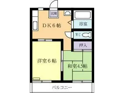 クリスタルマンション(2DK/3階)の間取り写真