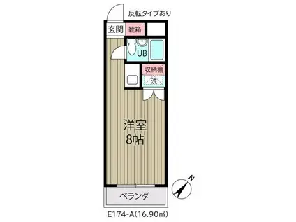 パストラル17(ワンルーム/1階)の間取り写真