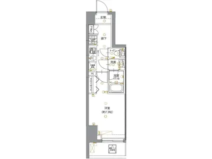 ユリカロゼ五反野(1K/8階)の間取り写真