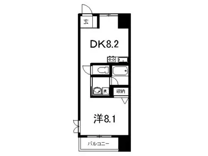 アスターハウス新本町(1DK/3階)の間取り写真