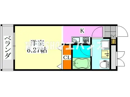 ガルテンコート(ワンルーム/3階)の間取り写真
