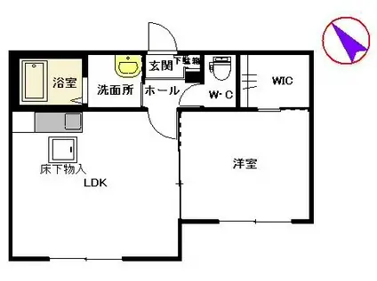 エスポワールI番館(1LDK/1階)の間取り写真
