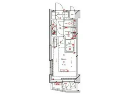 アルテカーサプレスト北千住(1K/4階)の間取り写真