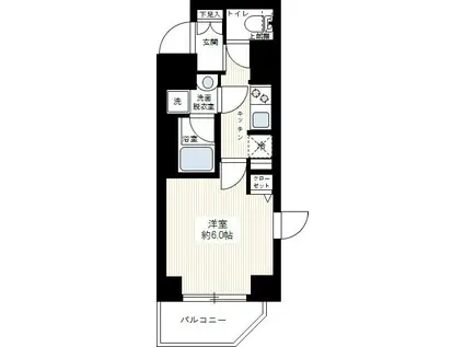 ルクシェール横濱吉野町(1K/6階)の間取り写真