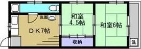 ナカジョウマンション(2DK/2階)の間取り写真