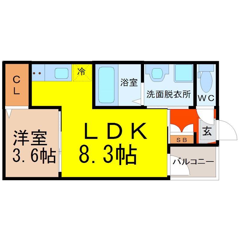 グレイス鶴舞(1LDK/3階)の間取り写真