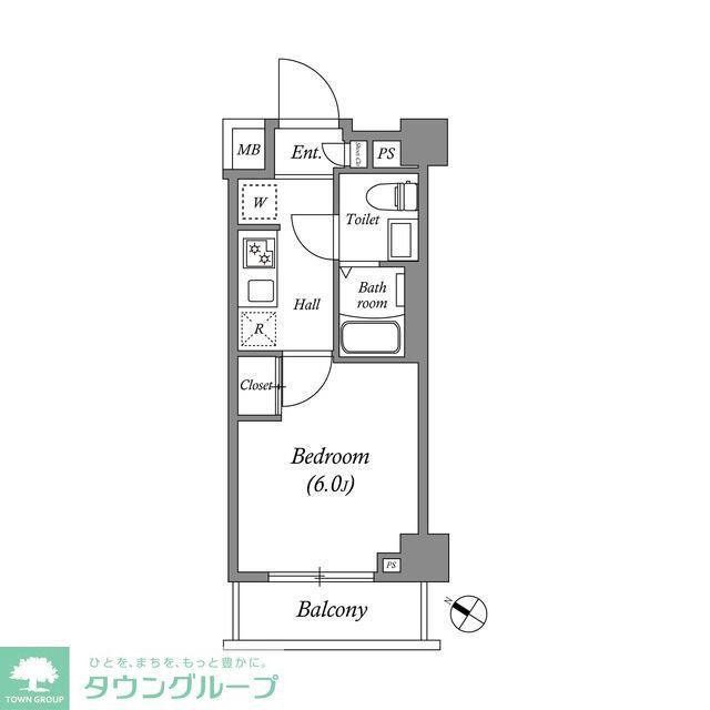 GENOVIA南行徳SKYGARDEN(1K/3階)の間取り写真