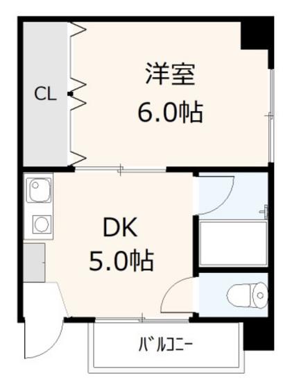 リヴィエラII(1DK/1階)の間取り写真