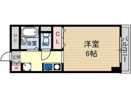 パルウェーブ(1K/2階)の間取り写真