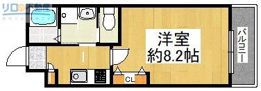 ラ・フォルム宝塚栄町(1K/1階)の間取り写真