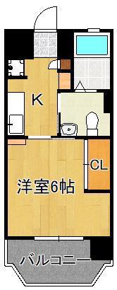 コンプレート千代ヶ崎(1K/2階)の間取り写真
