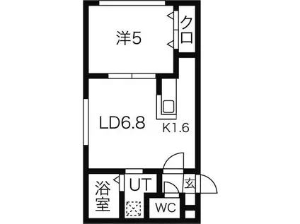 リバーサウス平岸(1LDK/3階)の間取り写真