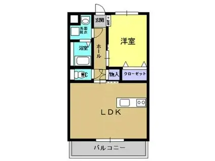 夢ハイツ(1LDK/2階)の間取り写真