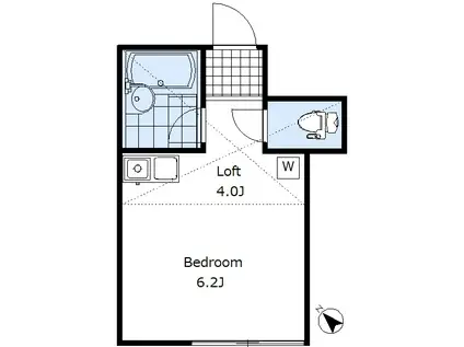 ユナイト鶴見THREE(ワンルーム/2階)の間取り写真