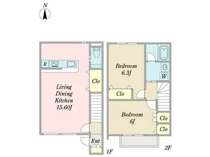 イル・ファミーユ(2LDK/1階)の間取り写真