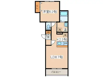 セント・ポプラ(1LDK/3階)の間取り写真