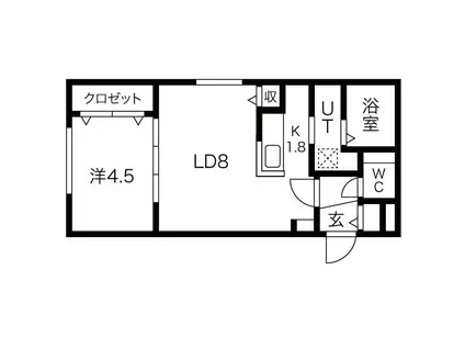FUENTE27(1LDK/3階)の間取り写真