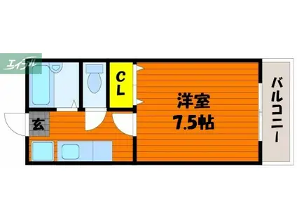 岩田ビル第1(1K/3階)の間取り写真