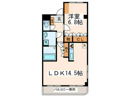 サクラスクエア(1LDK/4階)の間取り写真