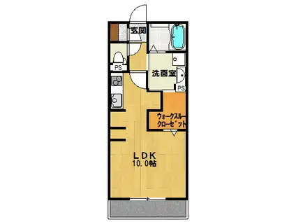 グローリアM(ワンルーム/3階)の間取り写真