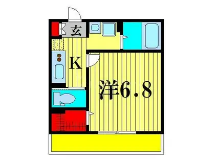 カクタス高砂(1K/2階)の間取り写真
