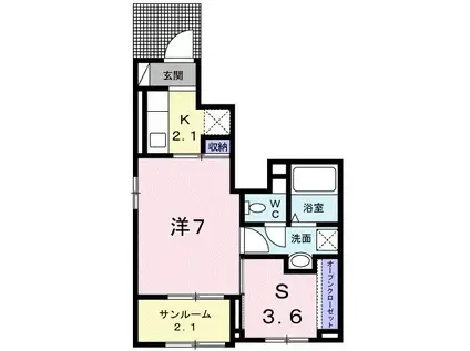 ラ・リベルタ(1SK/1階)の間取り写真