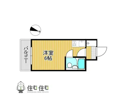 アーク・ファースト(ワンルーム/3階)の間取り写真