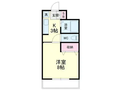 サンホワイト(1K/3階)の間取り写真