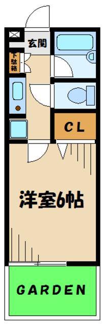 アブニール橋本(1K/1階)の間取り写真