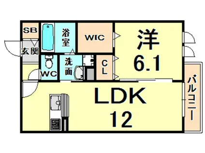 LA VALEUR伊丹(1LDK/2階)の間取り写真
